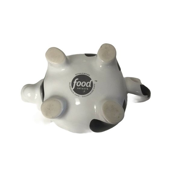 Vintage Black & White Cow Handle Coffee Mug Cup Black White Stoneware Size: 7" - Picture 3 of 5